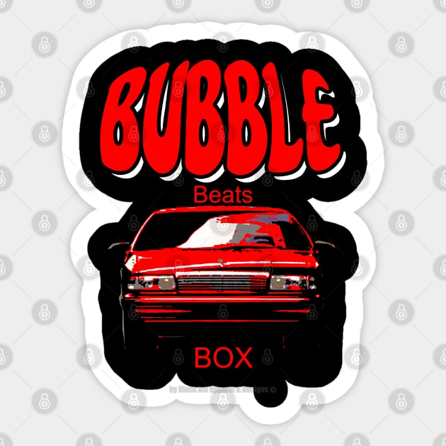 Caprice Bubble Beats Box Red Sticker by Black Ice Design